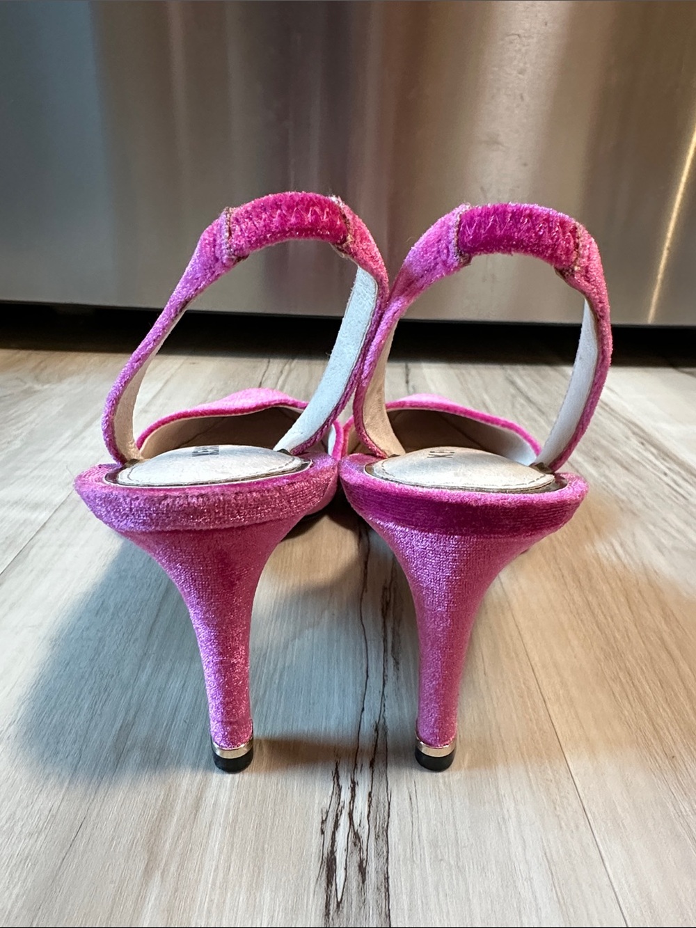 Cole Haan Fuchsia Suede Slingback Pointed Heels - Picture 3 of 4